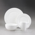 Juego de vajillas en relieve de cerámica de porcelana de porcelana de 16 piezas
